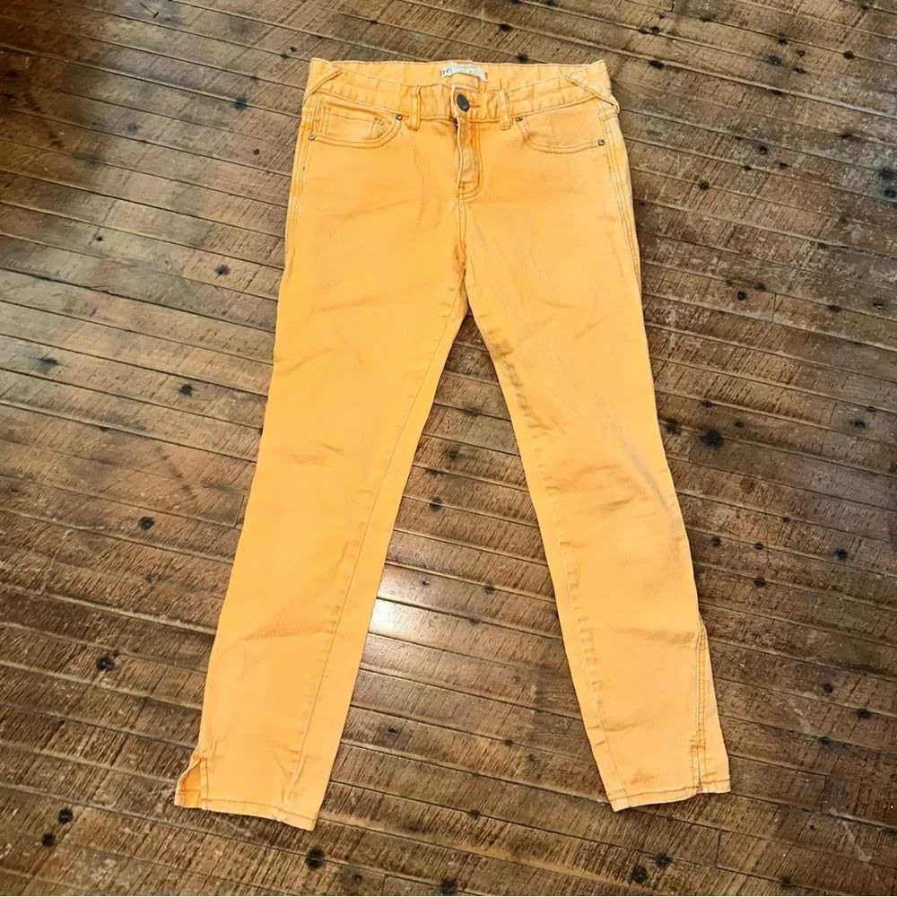 Free People Orange Ankle Cropped Pants